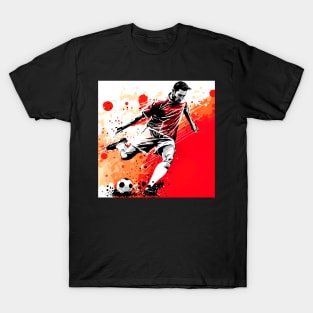 Soccer Player Graffiti Art Splash Paint T-Shirt